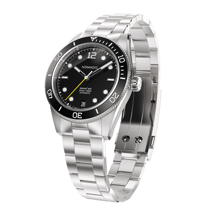 Maraí 401 Compact - Pitch Black - 36mm Dive Watch (2026 Edition)