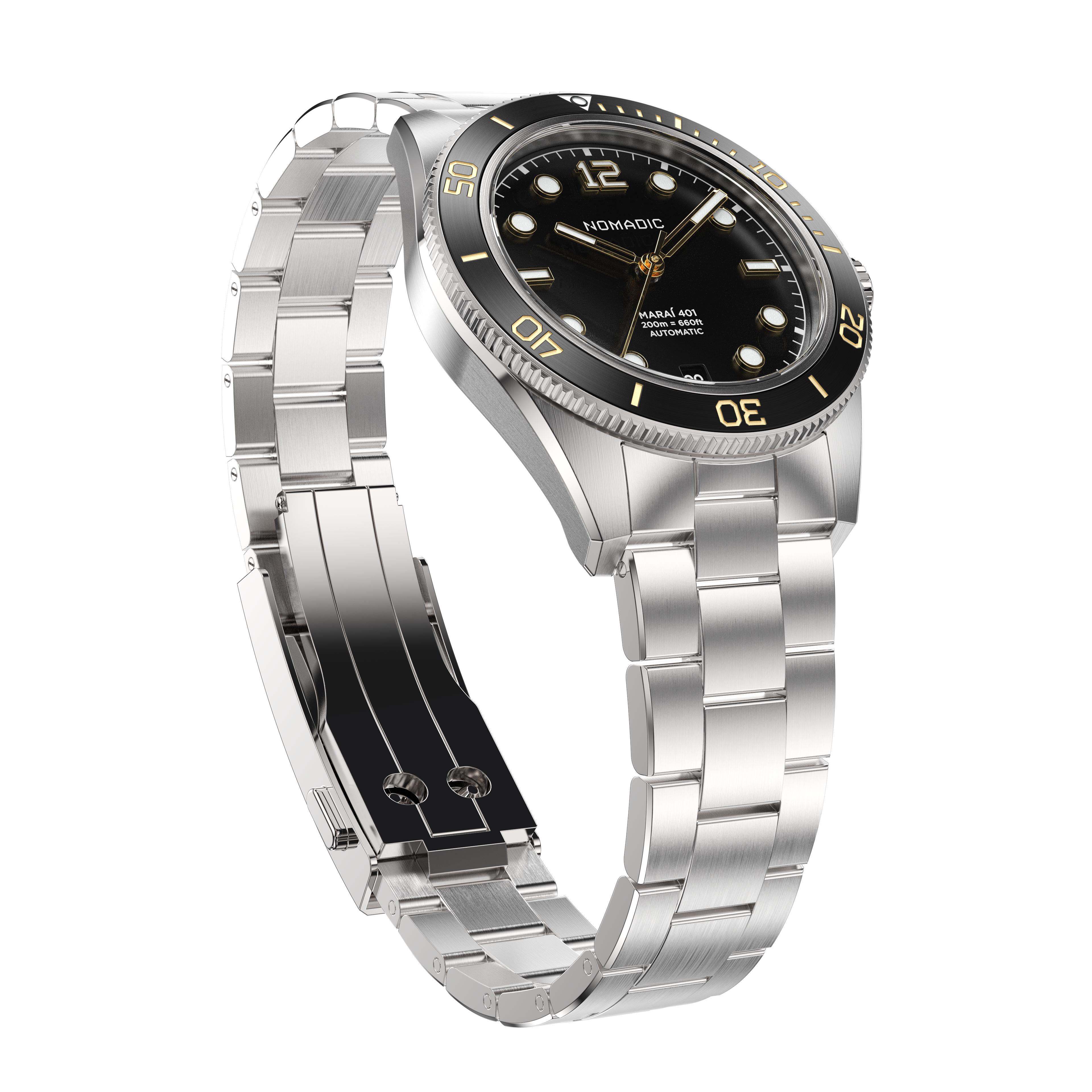 Classic Black and Gold - Maraí 401 Compact - 36mm Dive Watch (2026 Edition)