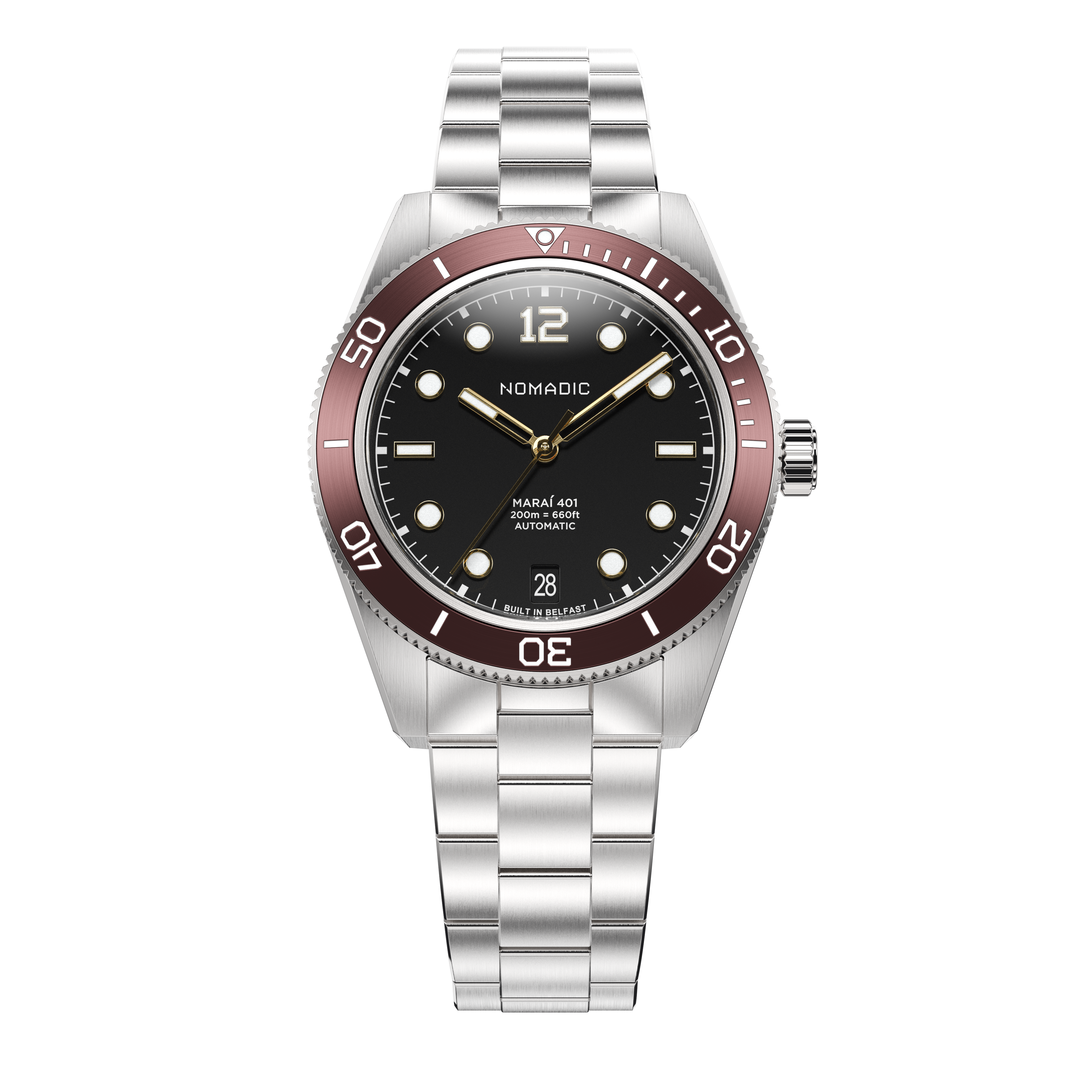 Crimson Dawn - Maraí 401 Compact - 36mm Dive Watch (2026 Edition)