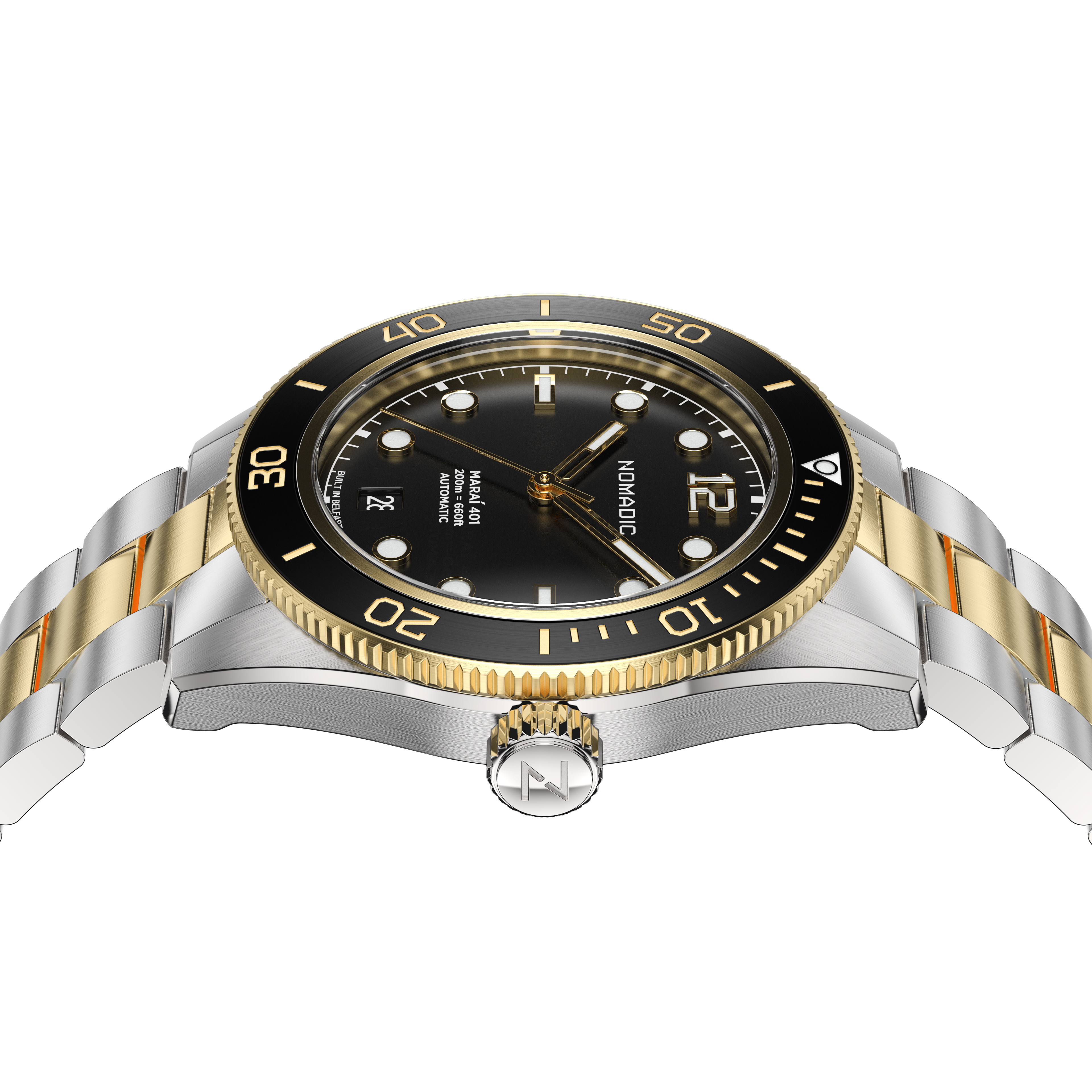 Classic Black and Gold - Maraí 401 Prestige - 40mm 18K Gold Dive Watch (2026 Edition)