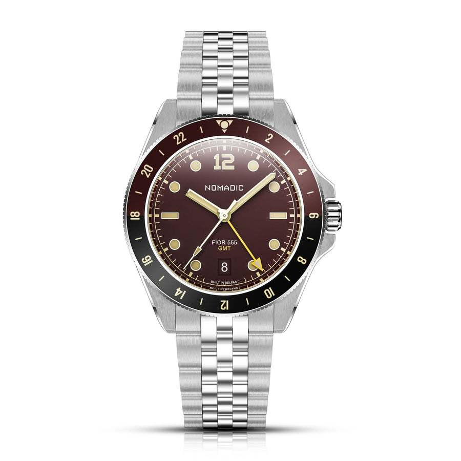 Fíor 555 - GMT Watch (41mm) - Crimson Dawn