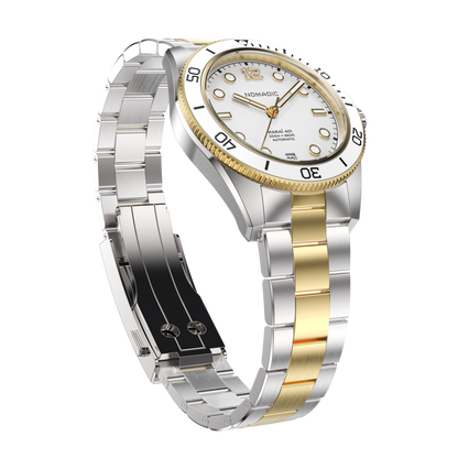 White & Gold - Maraí 401 Prestige Compact - 36mm 18K Gold Dive Watch (2026 Edition)