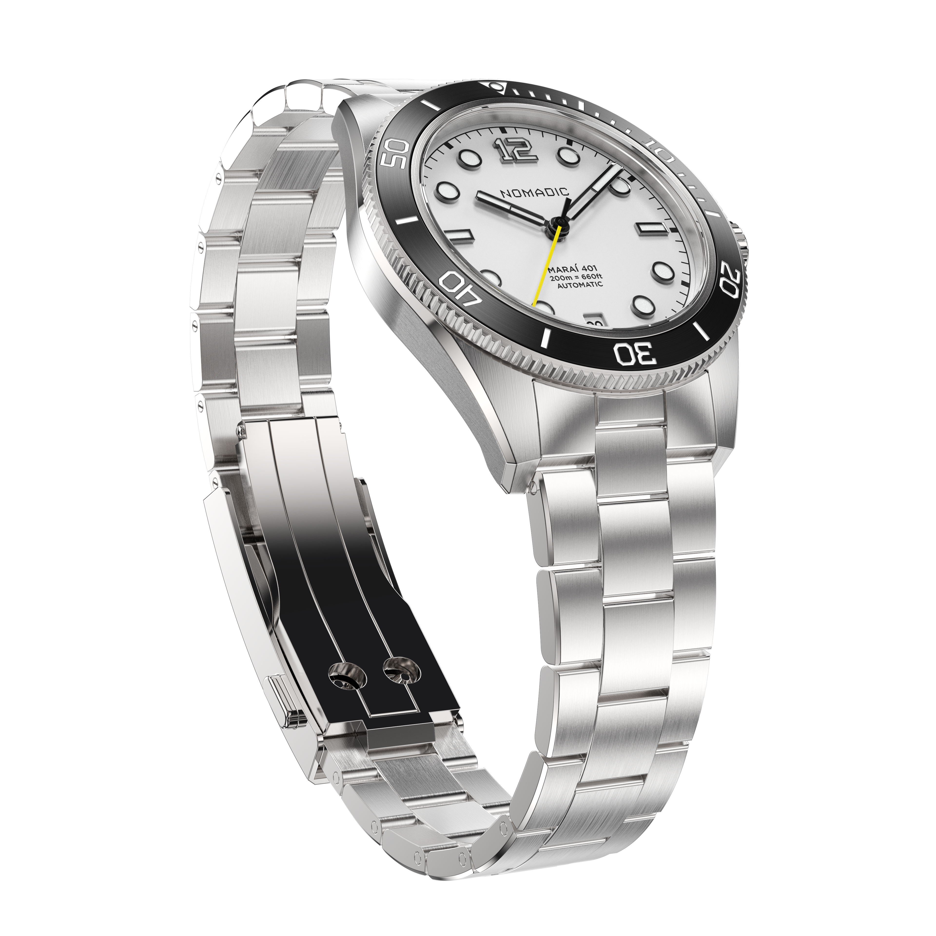 Navigator White - Maraí 401 Compact - 36mm Dive Watch (2026 Edition)