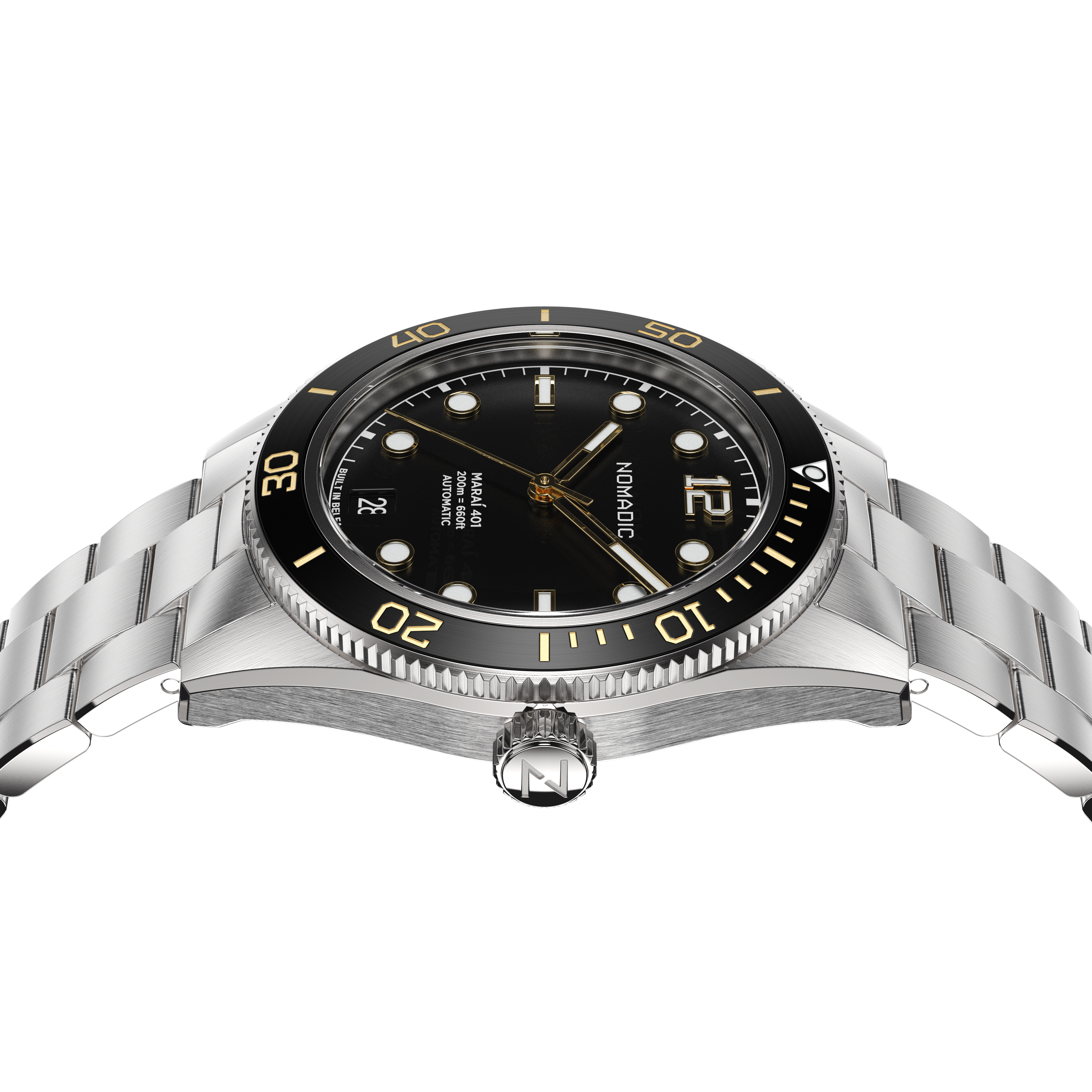 Classic Black and Gold - Maraí 401 Compact - 36mm Dive Watch (2026 Edition)