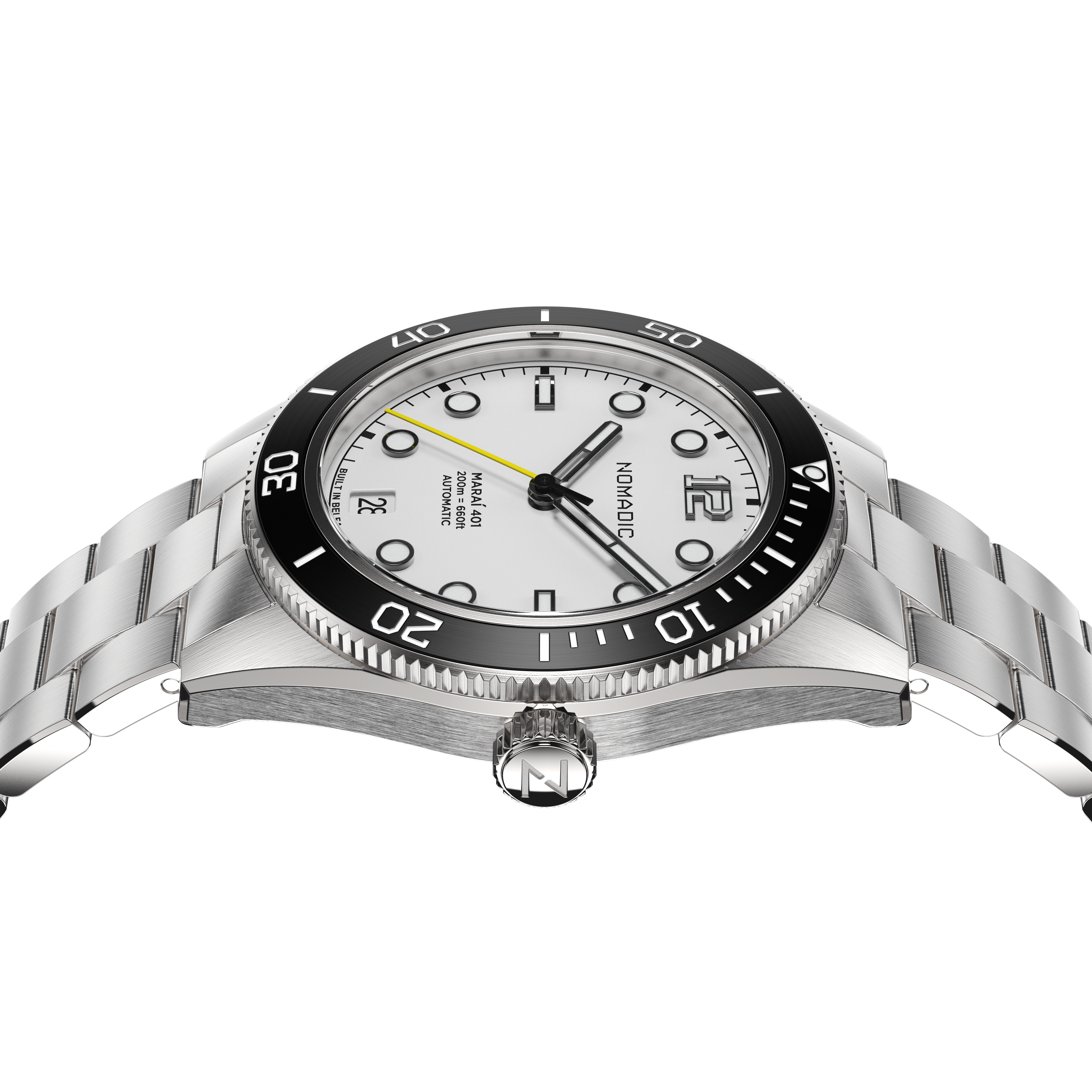 Navigator White - Maraí 401 Compact - 36mm Dive Watch (2026 Edition)
