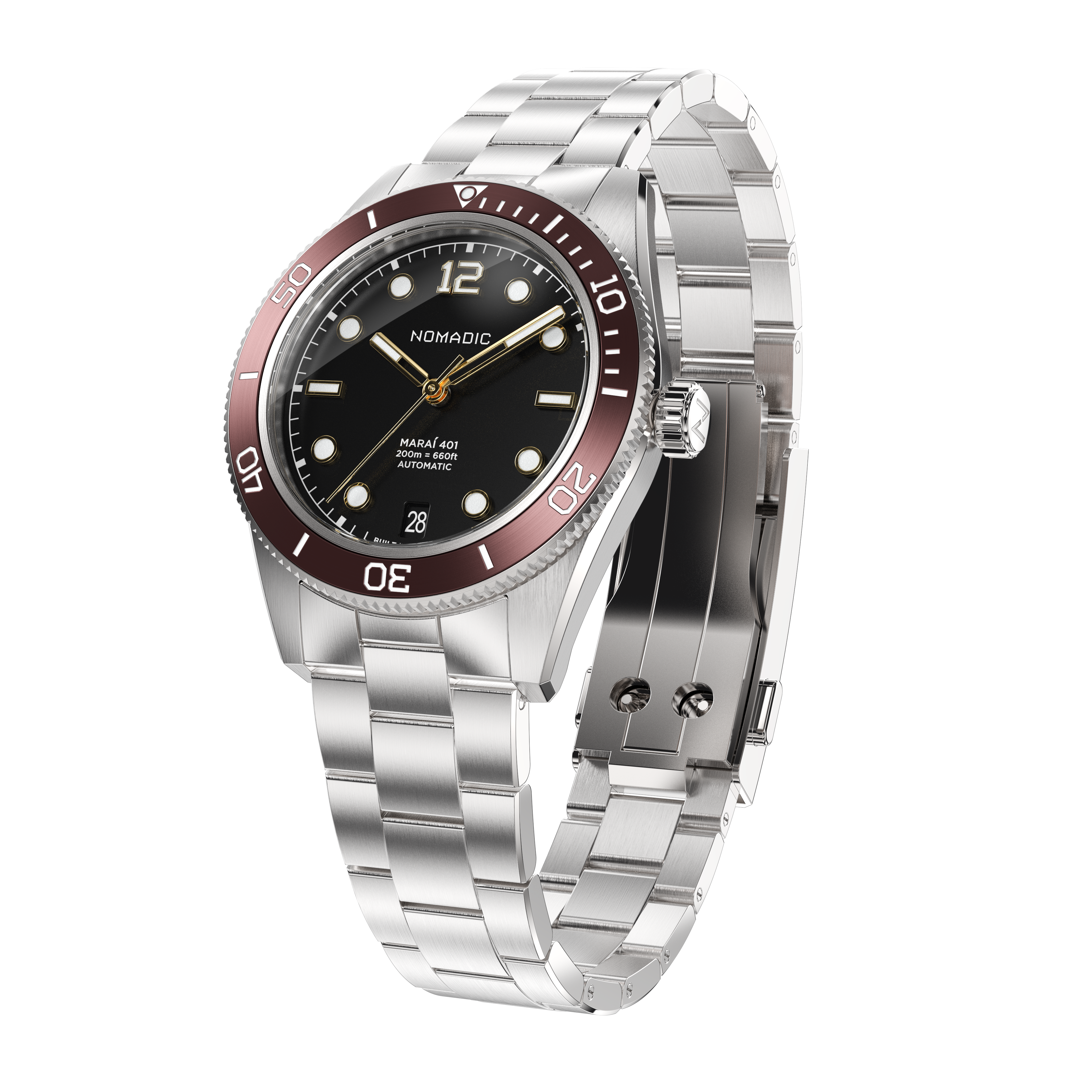 Crimson Dawn - Maraí 401 Compact - 36mm Dive Watch (2026 Edition)