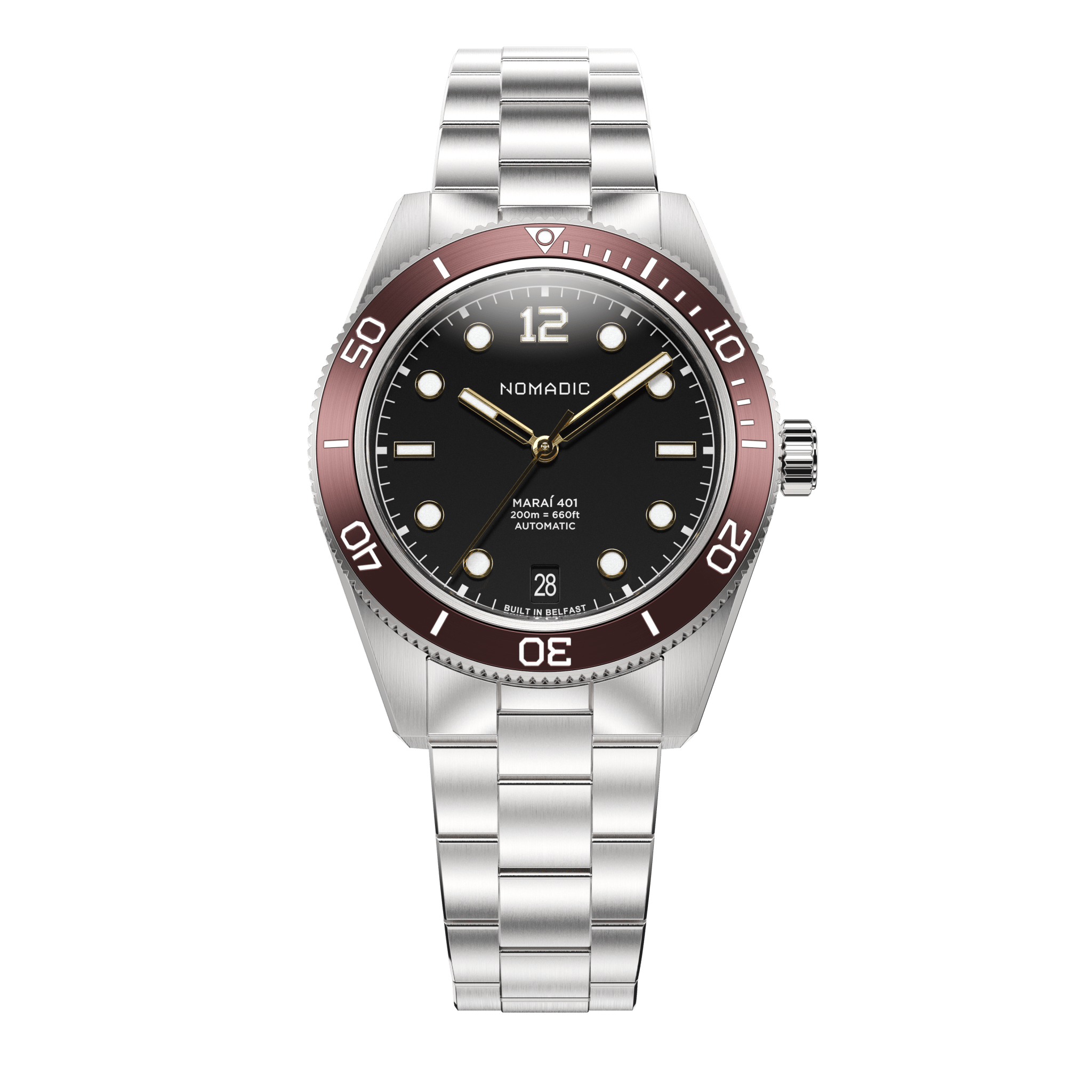 Crimson Dawn - Maraí 401 Compact - 36mm Dive Watch (2026 Edition)