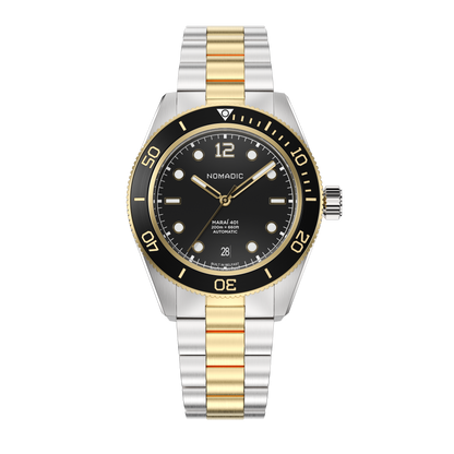Classic Black and Gold - Maraí 401 Prestige - 40mm 18K Gold Dive Watch (2026 Edition)