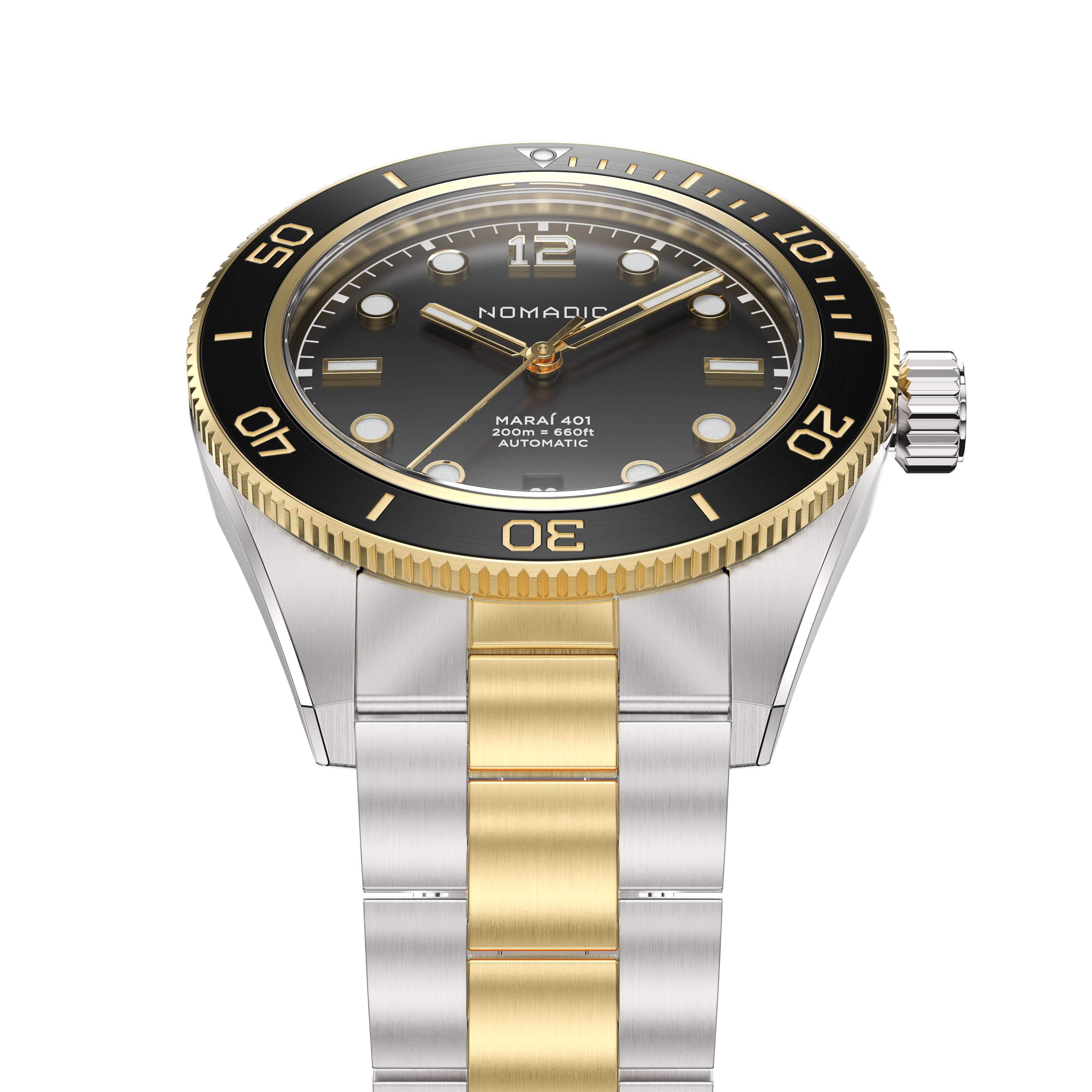 Classic Black and Gold - Maraí 401 Prestige - 40mm 18K Gold Dive Watch (2026 Edition)