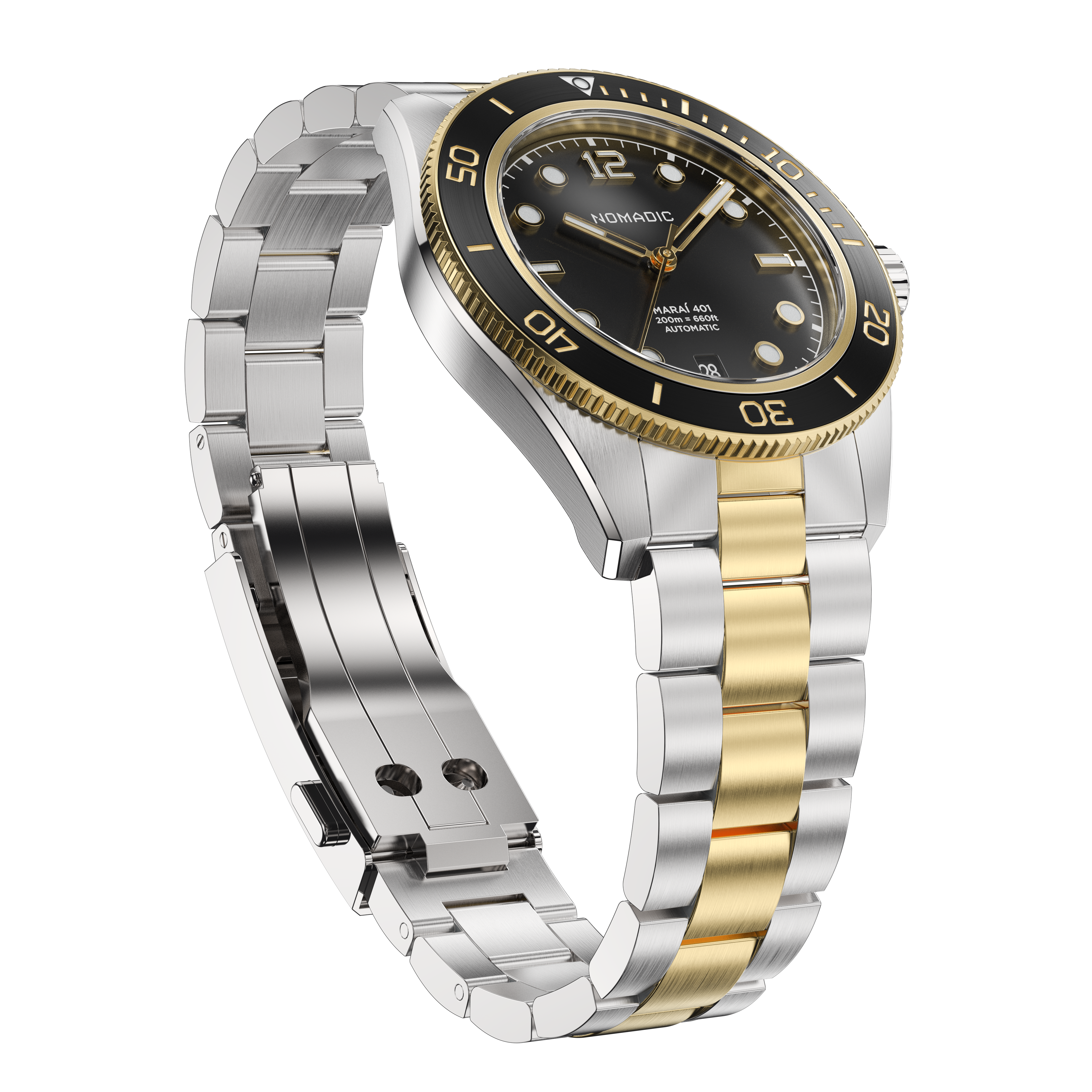 Classic Black and Gold - Maraí 401 Prestige - 40mm 18K Gold Dive Watch (2026 Edition)