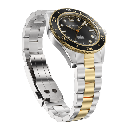 Classic Black and Gold - Maraí 401 Prestige - 40mm 18K Gold Dive Watch (2026 Edition)