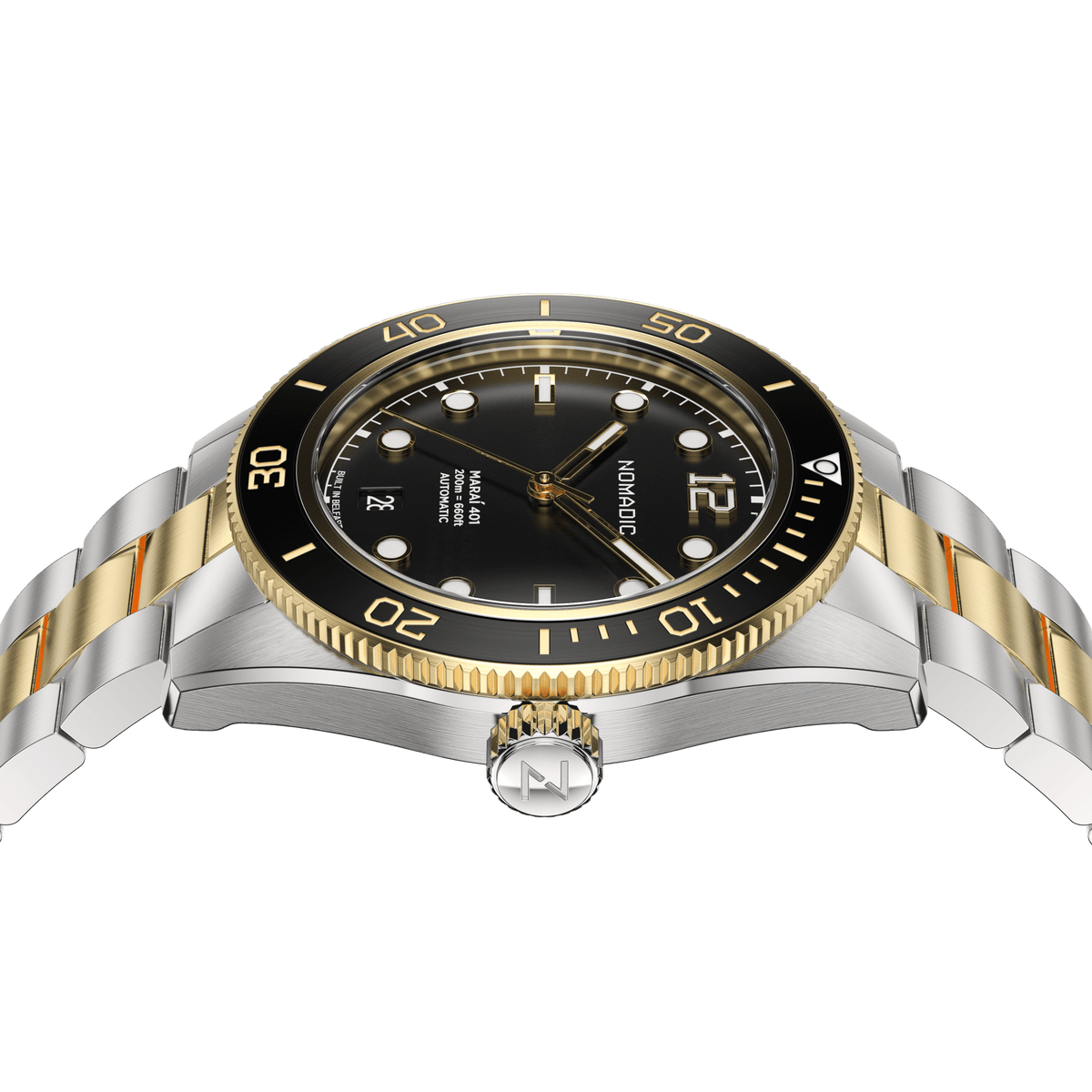 Classic Black and Gold - Maraí 401 Prestige - 40mm 18K Gold Dive Watch (2026 Edition)