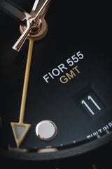 Fíor 555 Prestige - 18k Gold (PVD) GMT Watch (41mm) - Classic Black and Gold