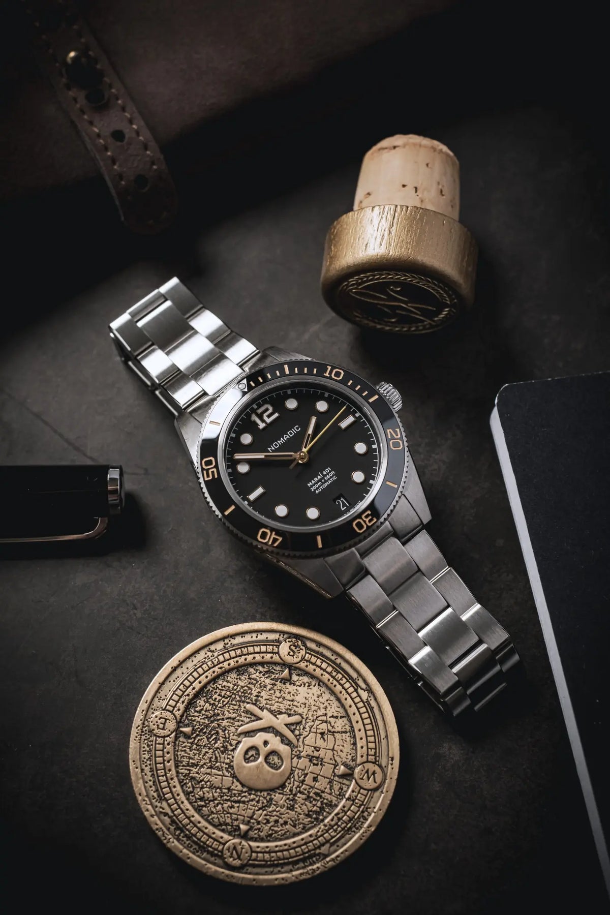 Maraí 401 Compact - Classic Black and Gold - 36mm Dive Watch (2026 Edition)